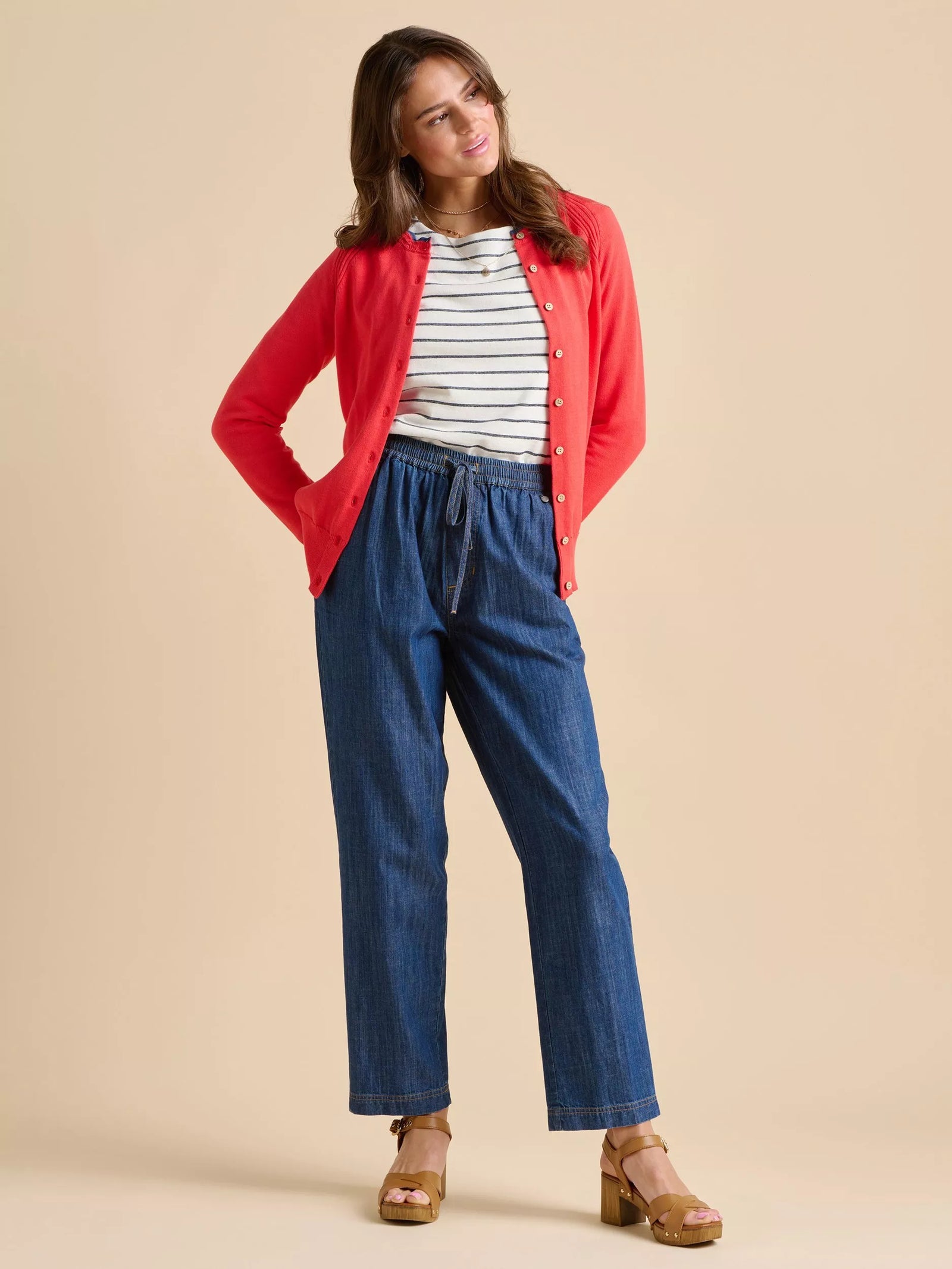 Brakeburn Frill Red Neck Cardigan