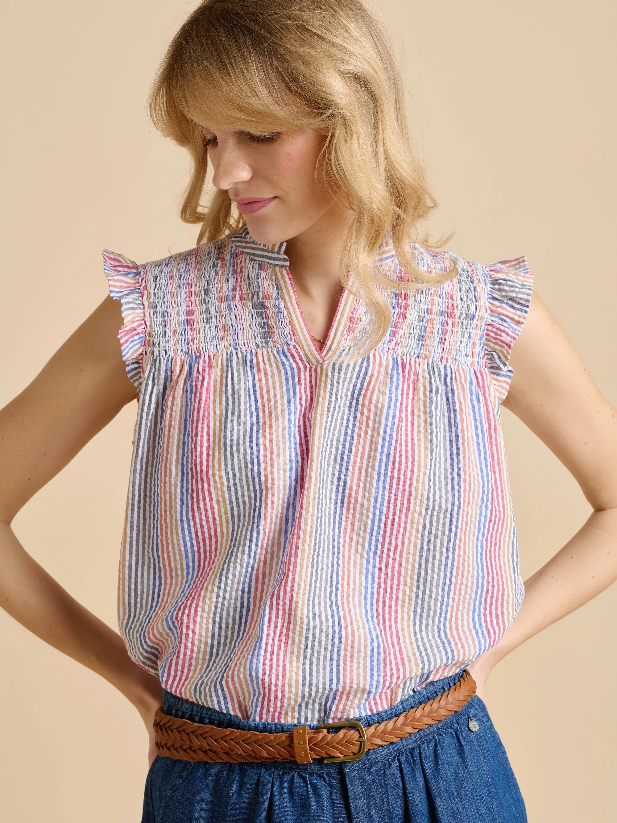 Brakeburn Pier Multicolour Sleeveless Blouse