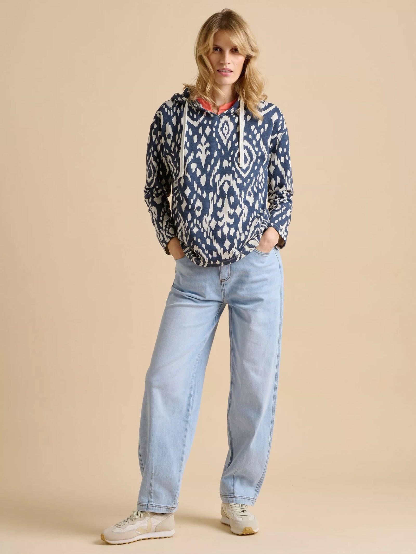 Brakeburn Ikat Navy Beach Hoodie