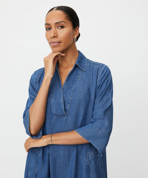 Masai Nikeeta Washed Denim 3/4 Sleeve Dress