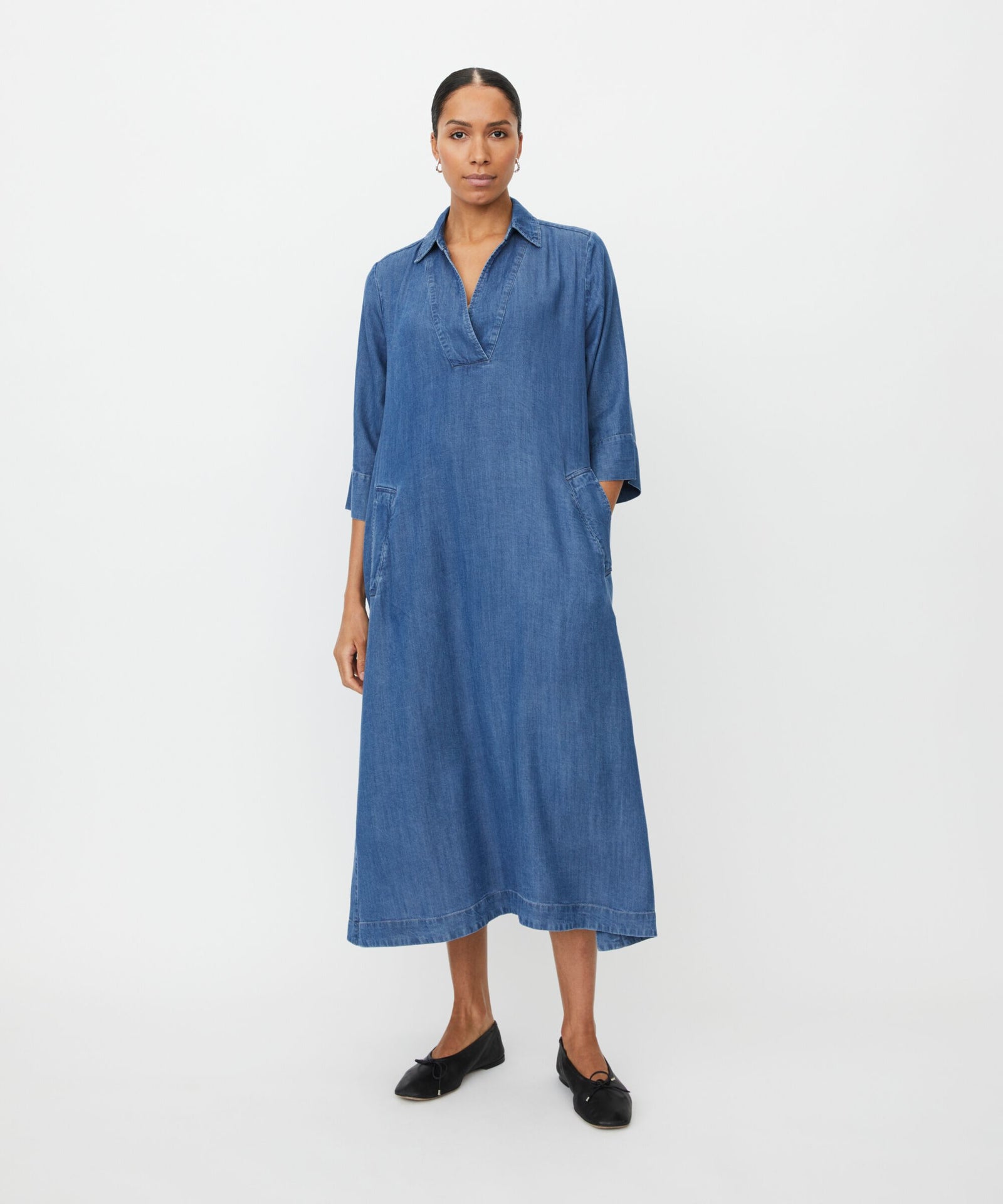 Masai Nikeeta Washed Denim 3/4 Sleeve Dress