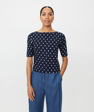 Masai Bavessa Navy Blazer 1/2 Sleeve Top