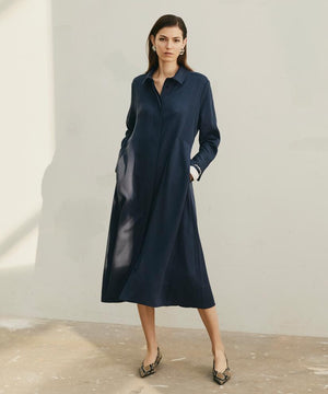 Masai Nysandra Dress Blue Long Sleeve Shirt Dress