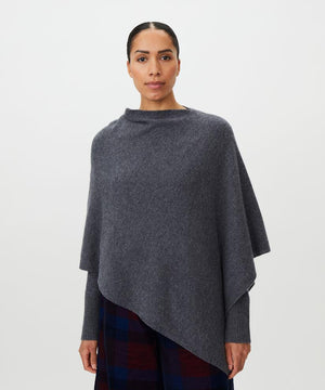 Masai Farasse D. Grey mel. Wool Poncho Top