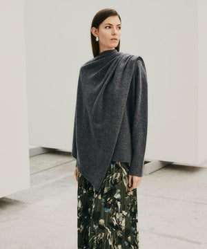 Masai Farasse D. Grey mel. Wool Poncho Top