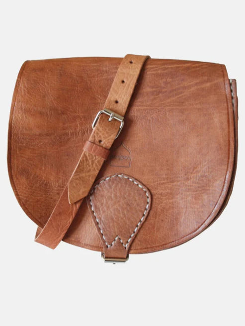 Berber Leather Tan Large Saddle Bag