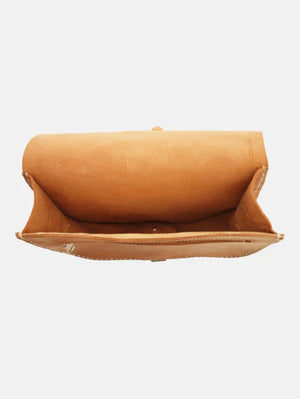 Berber Leather Tan Large Saddle Bag