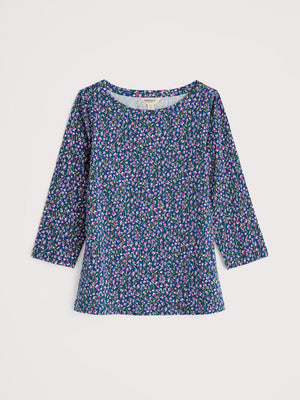 Seasalt Flax Flower Bright Orchid 3/4 Sleeve Easel Top