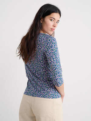 Seasalt Flax Flower Bright Orchid 3/4 Sleeve Easel Top