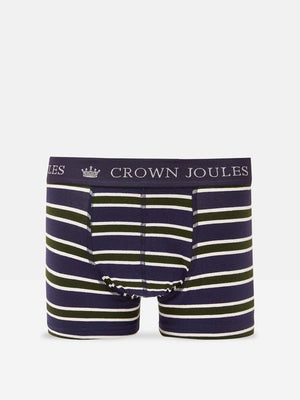 Joules Crown Joules Flocks Sake Green/Navy Pack of Two Cotton Boxers