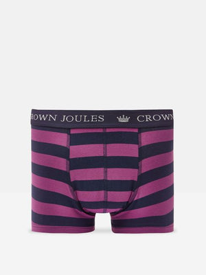 Joules Crown Joules Stripe Tease Green/Purple Pack of Two Cotton Boxers