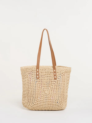 BrakeburnPom Pom Raffia Beach Bag