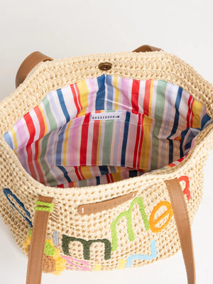 Brakeburn Summer Sun Raffia Beach Bag