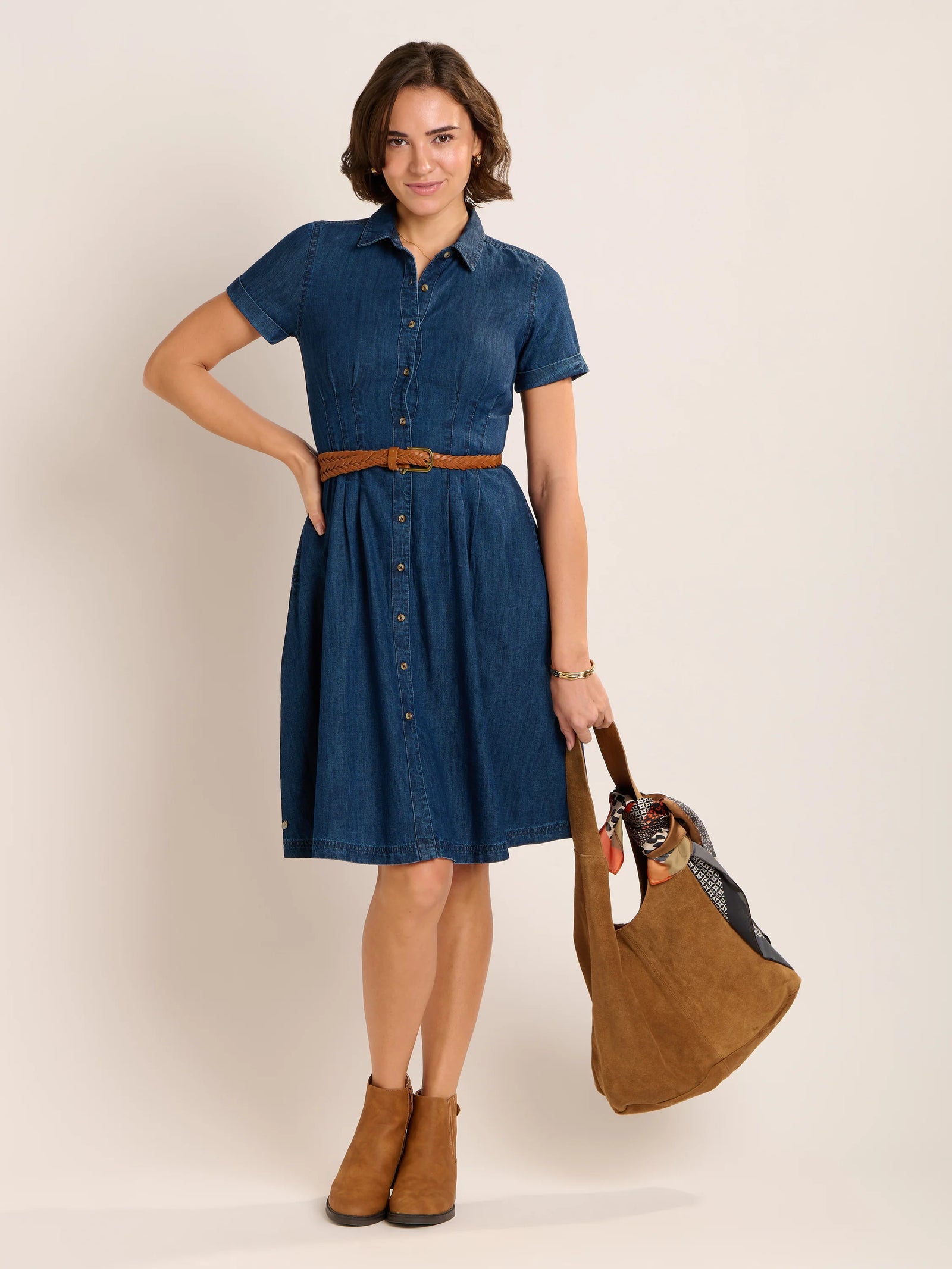 Brakeburn Antonia Knee Length Denim Dress