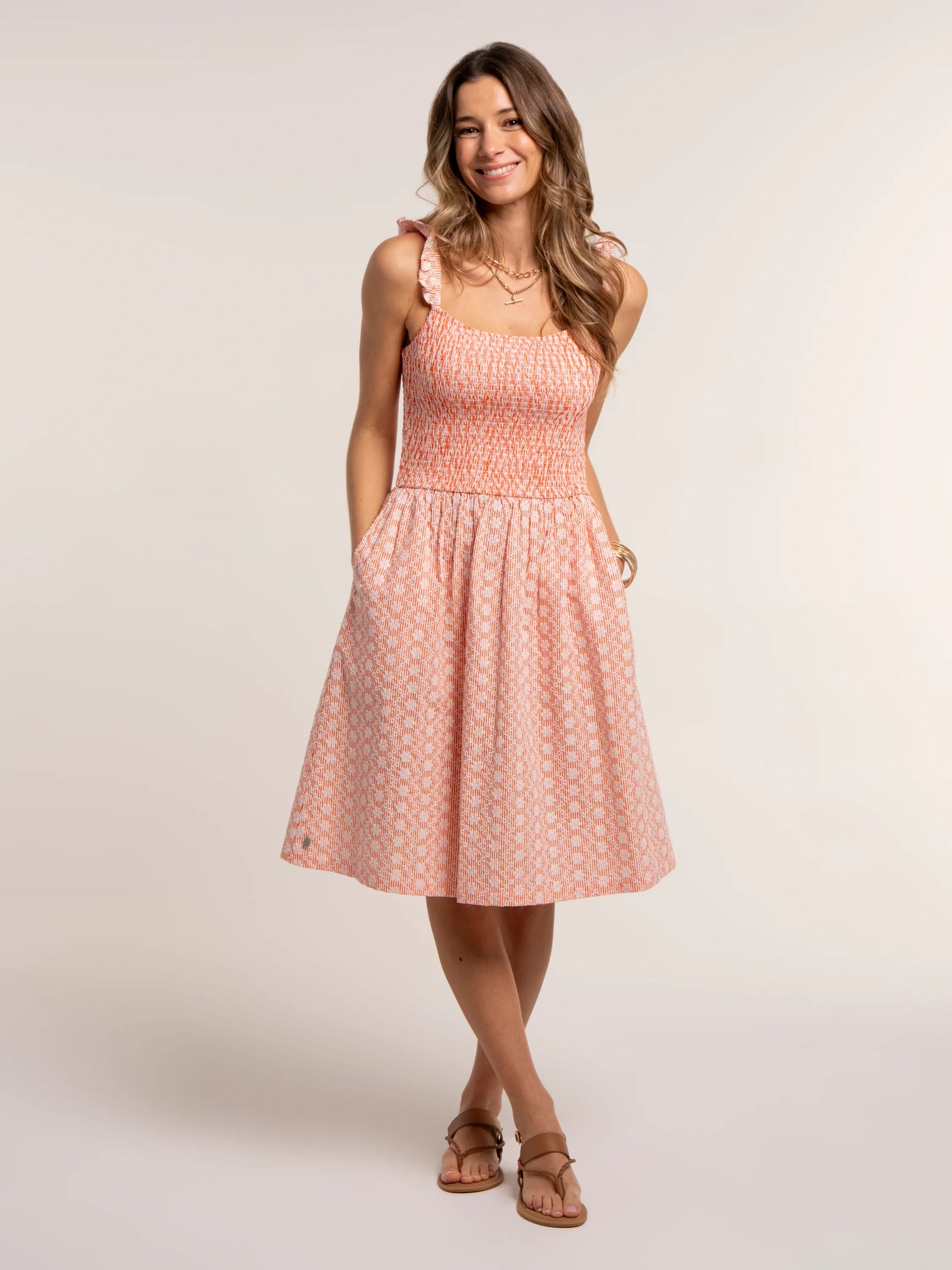 Brakeburn Fossil Embroidered Knee Length Dress