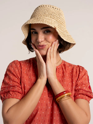 Brakeburn Delph Paper Straw Bucket Hat