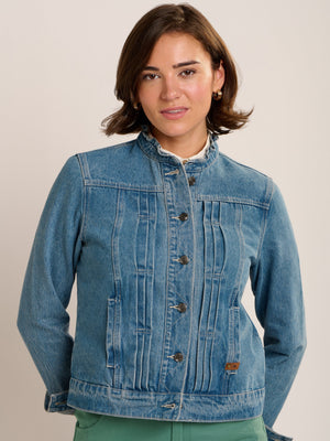 Brakeburn Ruffle Neck Denim Jacket