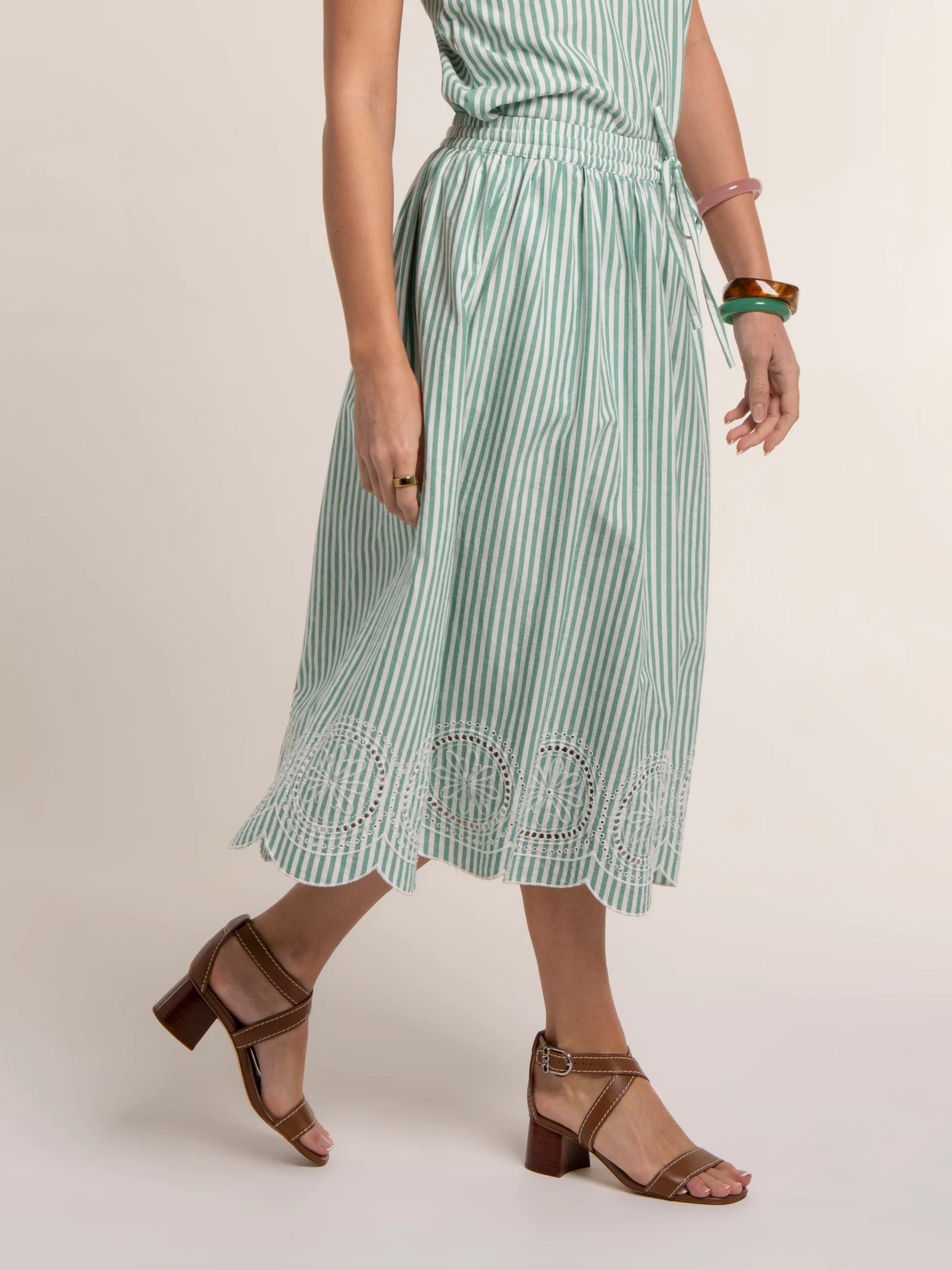 Brakeburn Hannah Stripe Midi Skirt