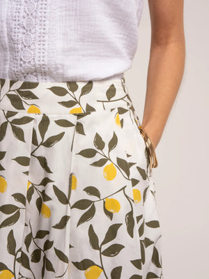 Brakeburn Sicily Lemon Printed Midi Skirt