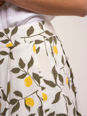 Brakeburn Sicily Lemon Printed Midi Skirt