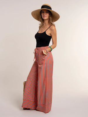 Brakeburn Danna Stripe Wide Leg Beach Pant