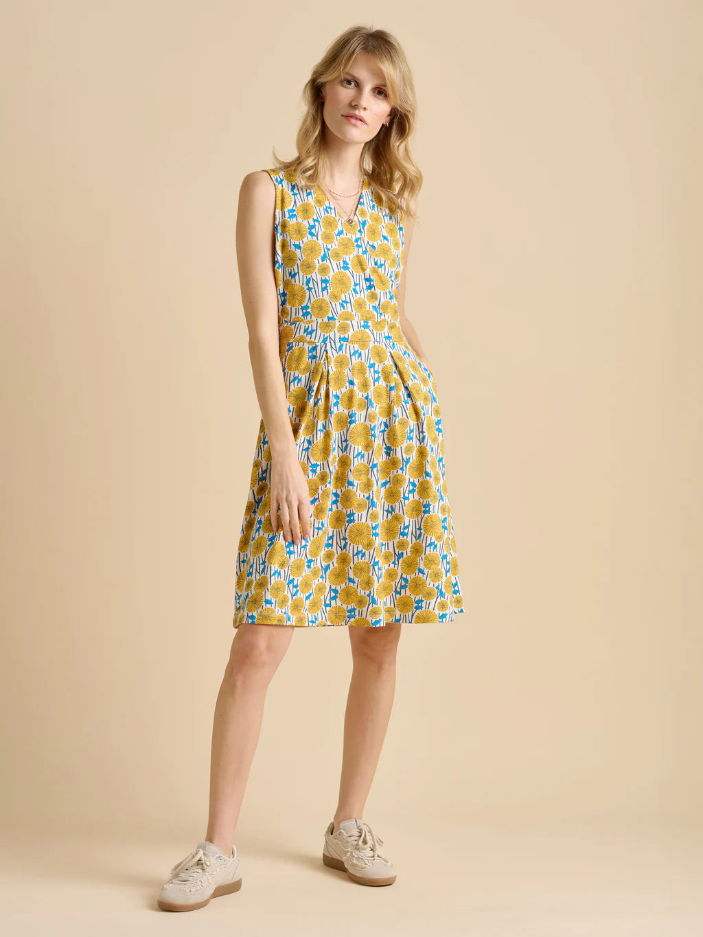 Brakeburn Parasol Yellow Knee Length Dress