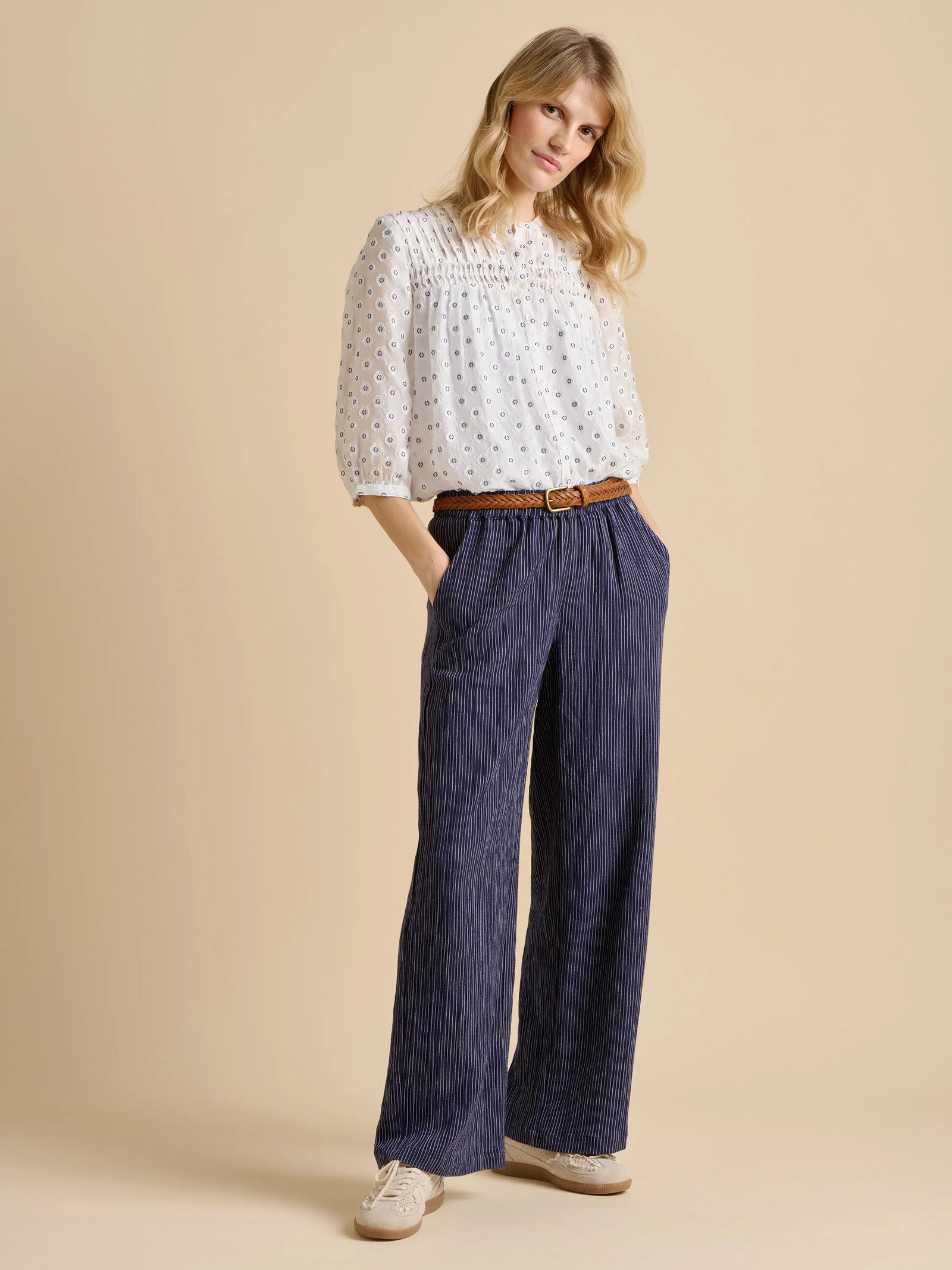 Brakeburn Wide Leg Stripe Trouser