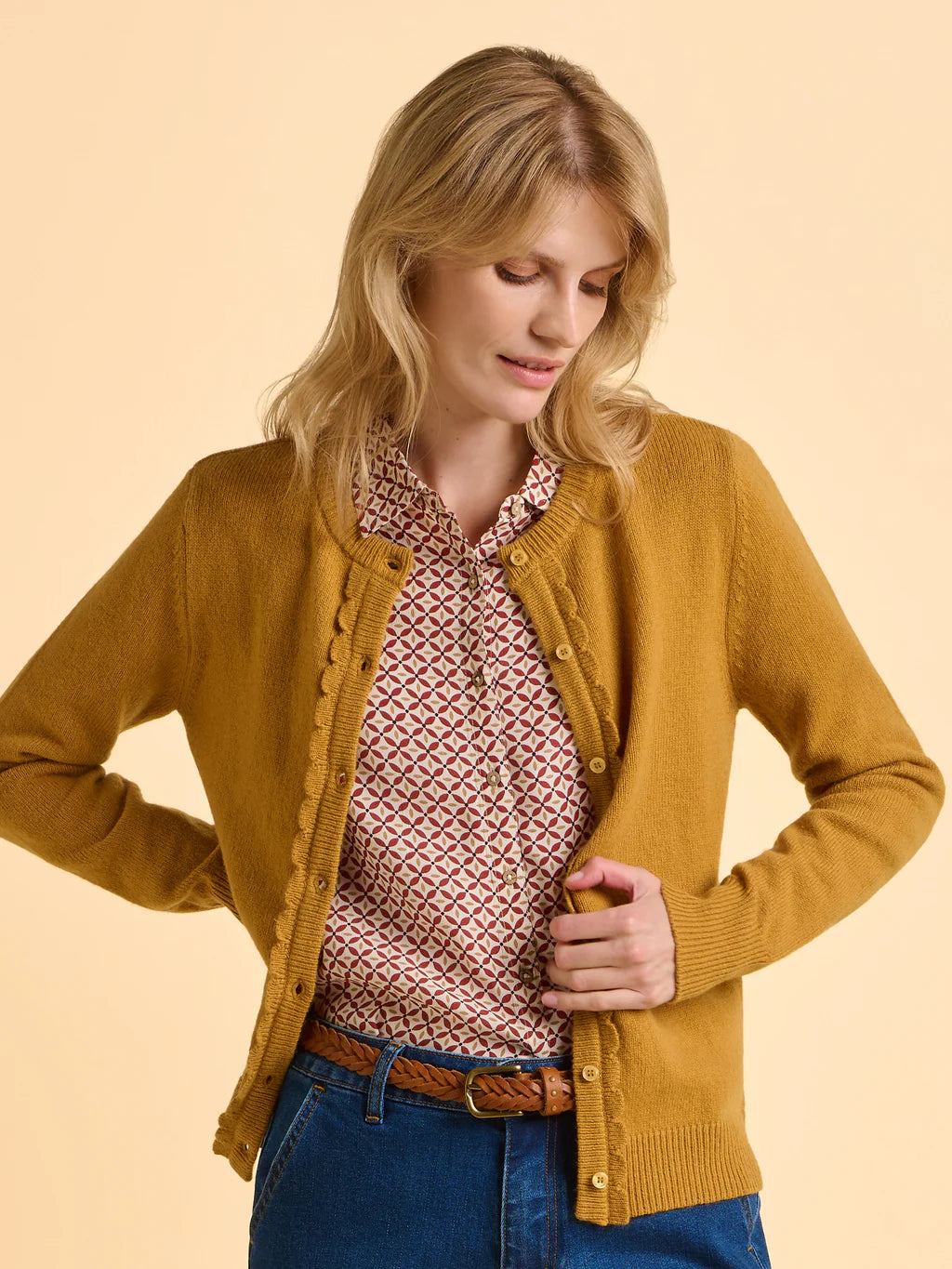 Brakeburn  Crescent Yellow Cardigan