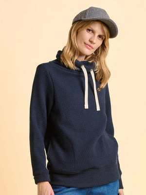 Brakeburn Morden Cowl Neck Navy Sweatshirt