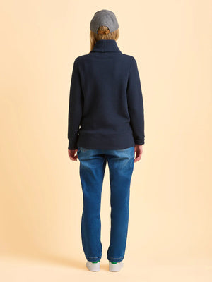 Brakeburn Morden Cowl Neck Navy Sweatshirt
