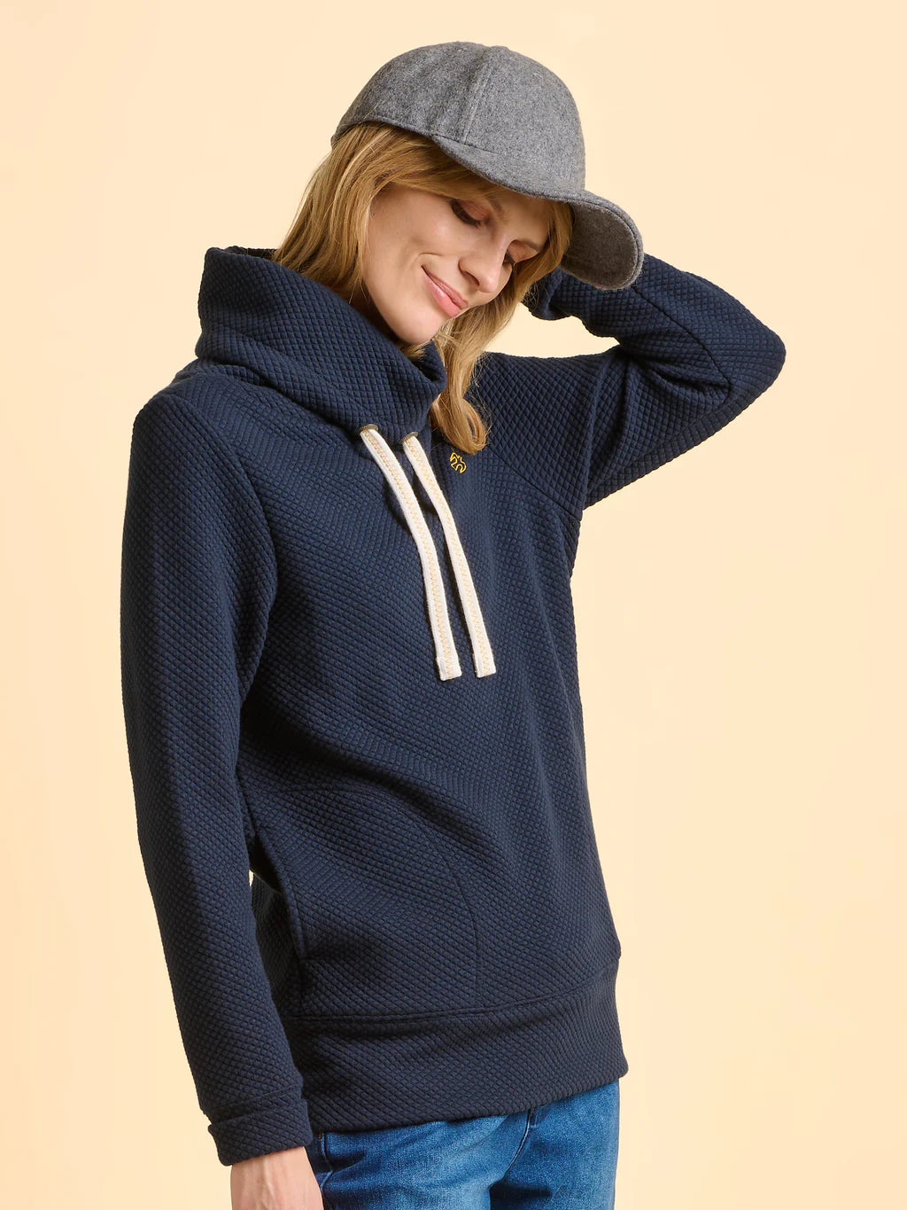 Brakeburn Morden Cowl Neck Navy Sweatshirt