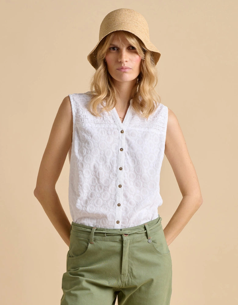 Brakeburn Buoy White Sleeveless Blouse