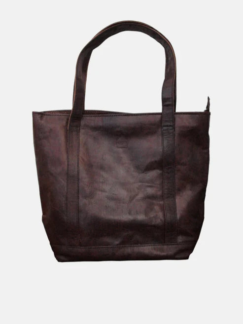 Berber Leather 'The Nador' Darl Brown Tote Bag