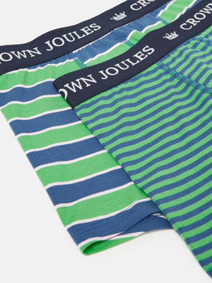 Joules Crown Joules Green/Blue Pack of Two Cotton Briefs