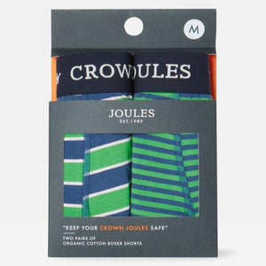 Joules Crown Joules Green/Blue Pack of Two Cotton Briefs