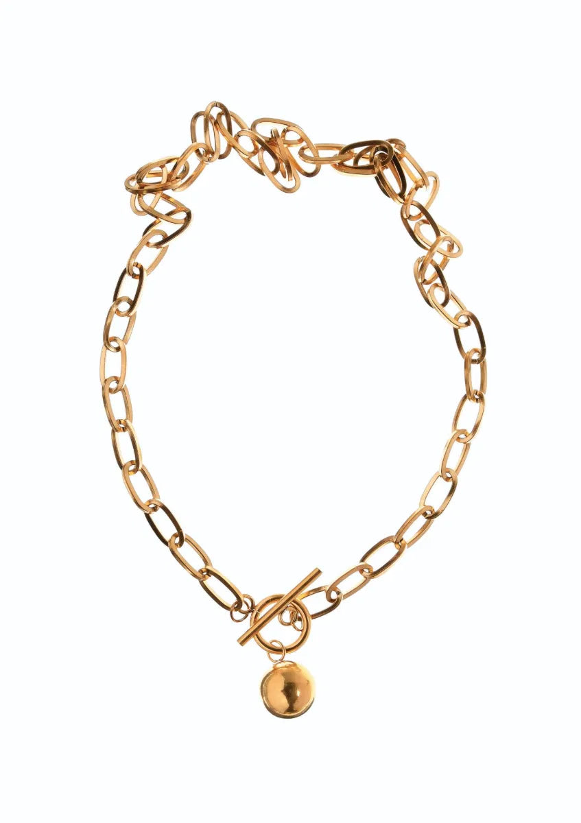 Hot Tomato Gold Ball & Chain Necklace