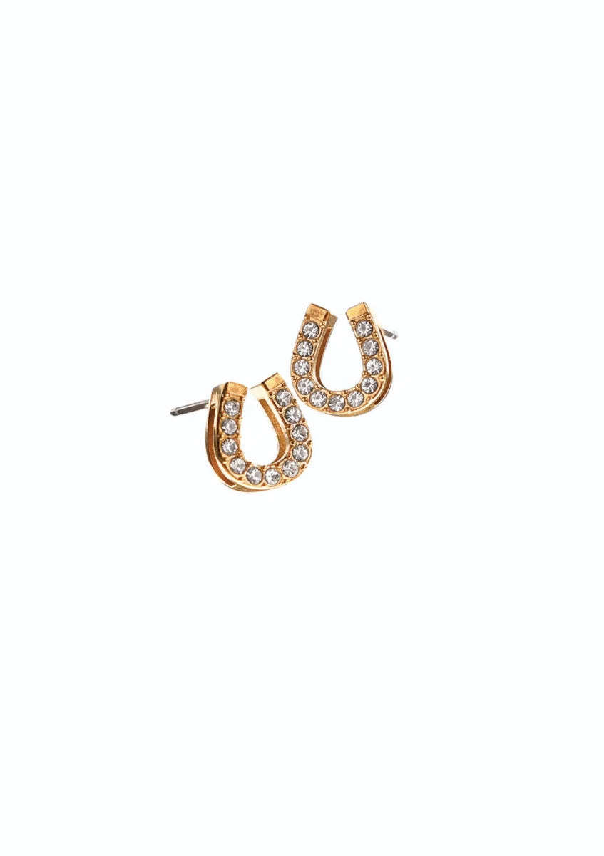 Hot Tomato Micro Lucky Horse Shoes Earrings
