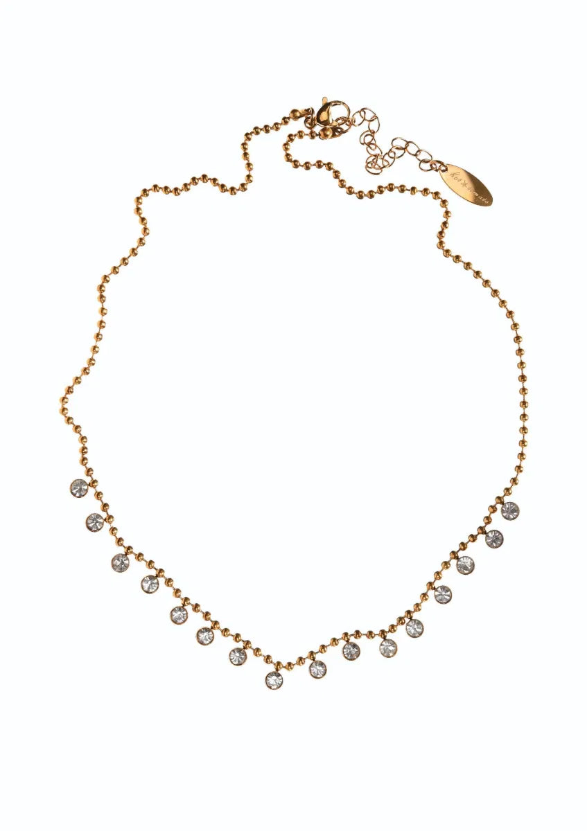 Hot Tomato Gold Sweet Sixteen Crystal Necklace