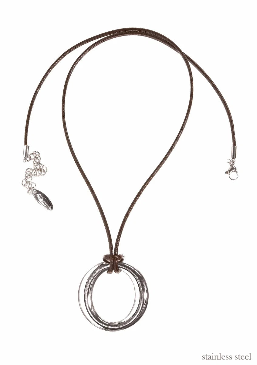 Hot Tomato Omega Silver & Cord Necklace