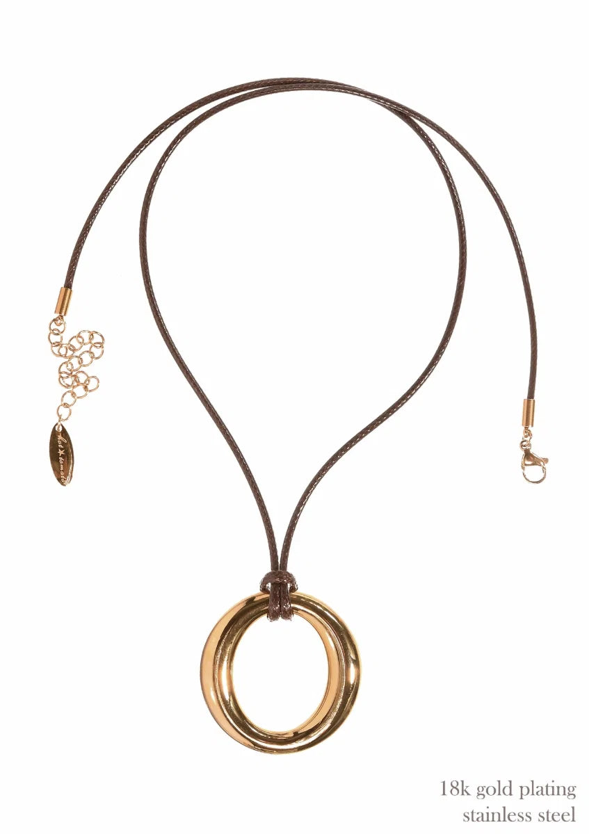 Hot Tomato Omega Gold & Cord Necklace