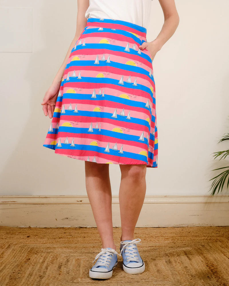 Pretty Vacant Sunset Sailing Annabel Skirt