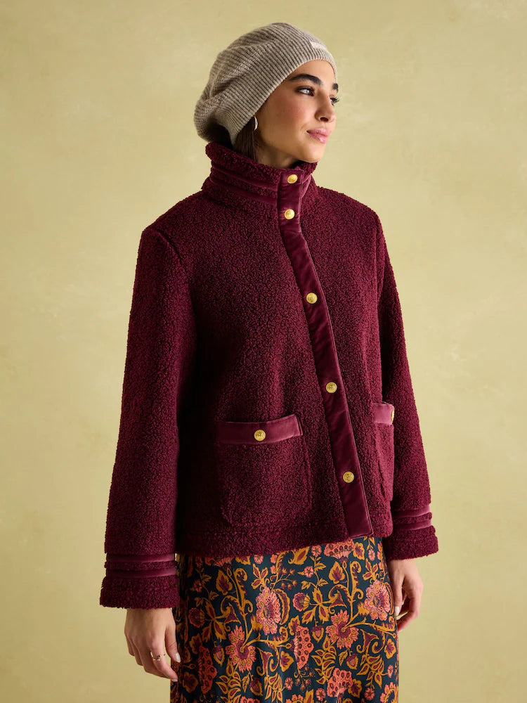 Joules Fleur Red Fleece Jacket