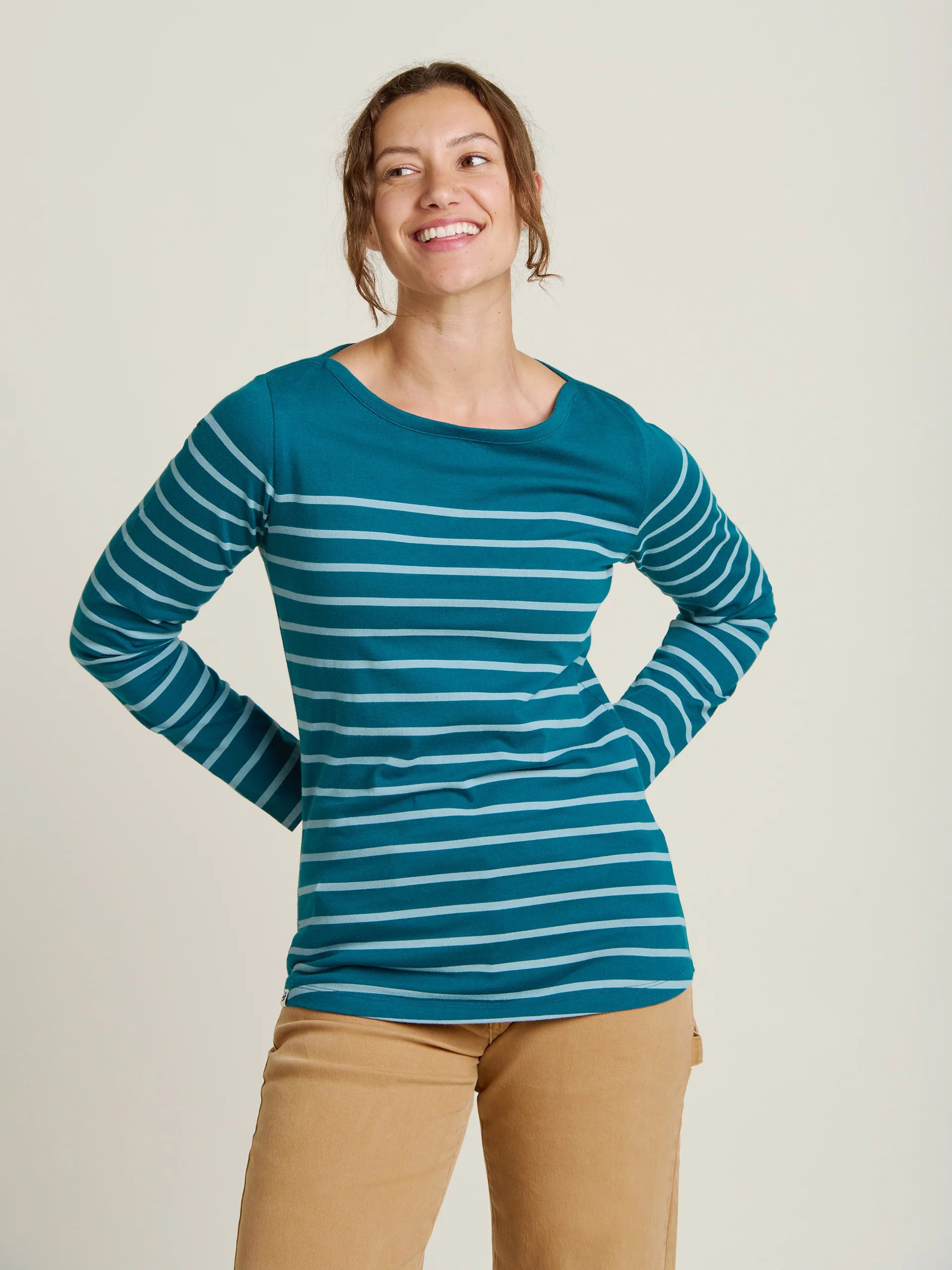 Brakeburn Teal Harbour Stripe Tee