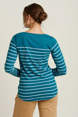 Brakeburn Teal Harbour Stripe Tee