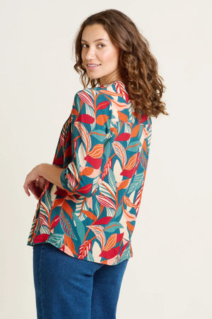 Brakeburn Multi Evergreen Leaves Blouse