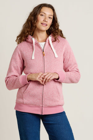 Brakeburn Pink Borg Lined Zip Through Hoodie