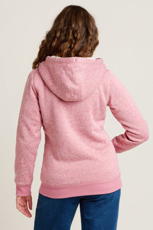 Brakeburn Pink Borg Lined Zip Through Hoodie