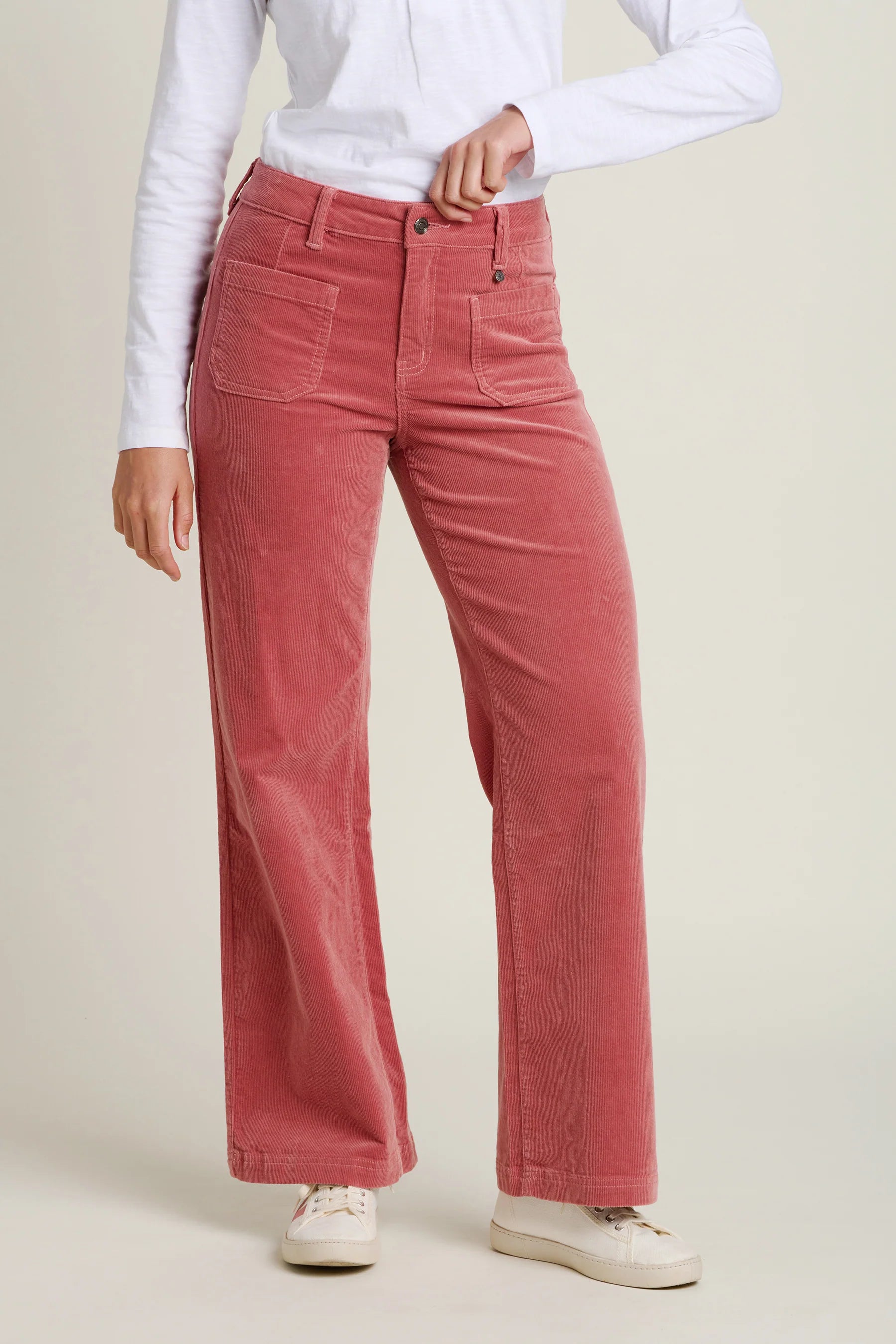 Brakeburn Pink Kickflare Cord Trouser