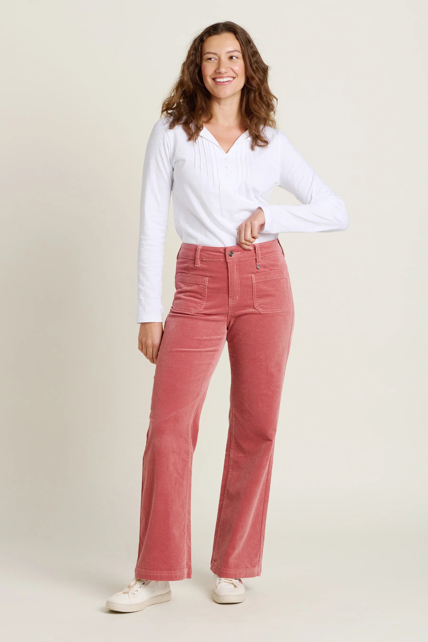 Brakeburn Pink Kickflare Cord Trouser