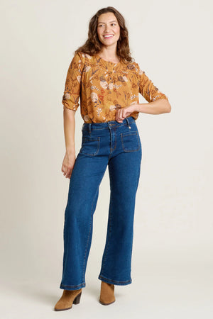 Brakeburn Blue Wide Straight Leg Jeans